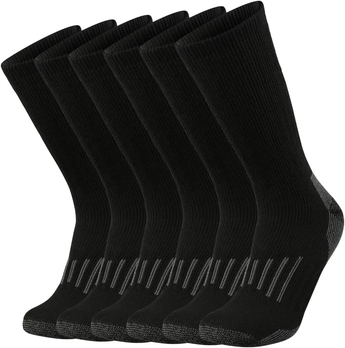 Men's 80% Merino Wool Cushion Crew Socks Moisture Wicking Control for Outdoor Hiking Work Boot Thermal Warm All Seasons