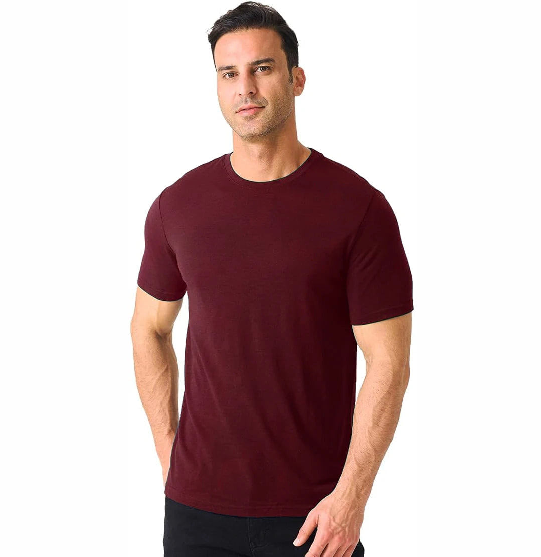 16.5Micro Men's 100% Merino Wool T Shirt Soft Base Layer Short Sleeve Shirts Quick Dry Wicking Breathable Anti-Odor Asian Size