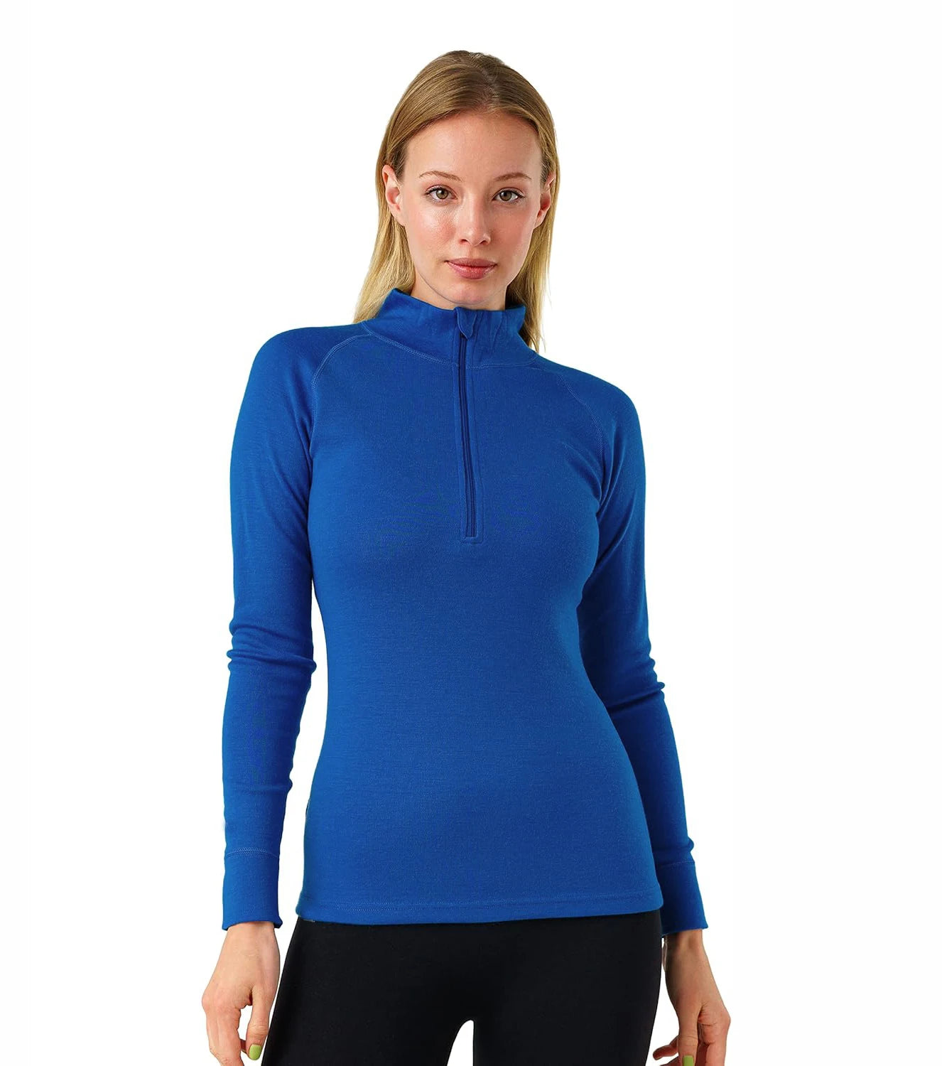 Women's Merino Wool Base Layer Half Zip Sweater Women Merino Wool Long Sleeve Thermal Shirt Midweight 200G Outdoor Sports