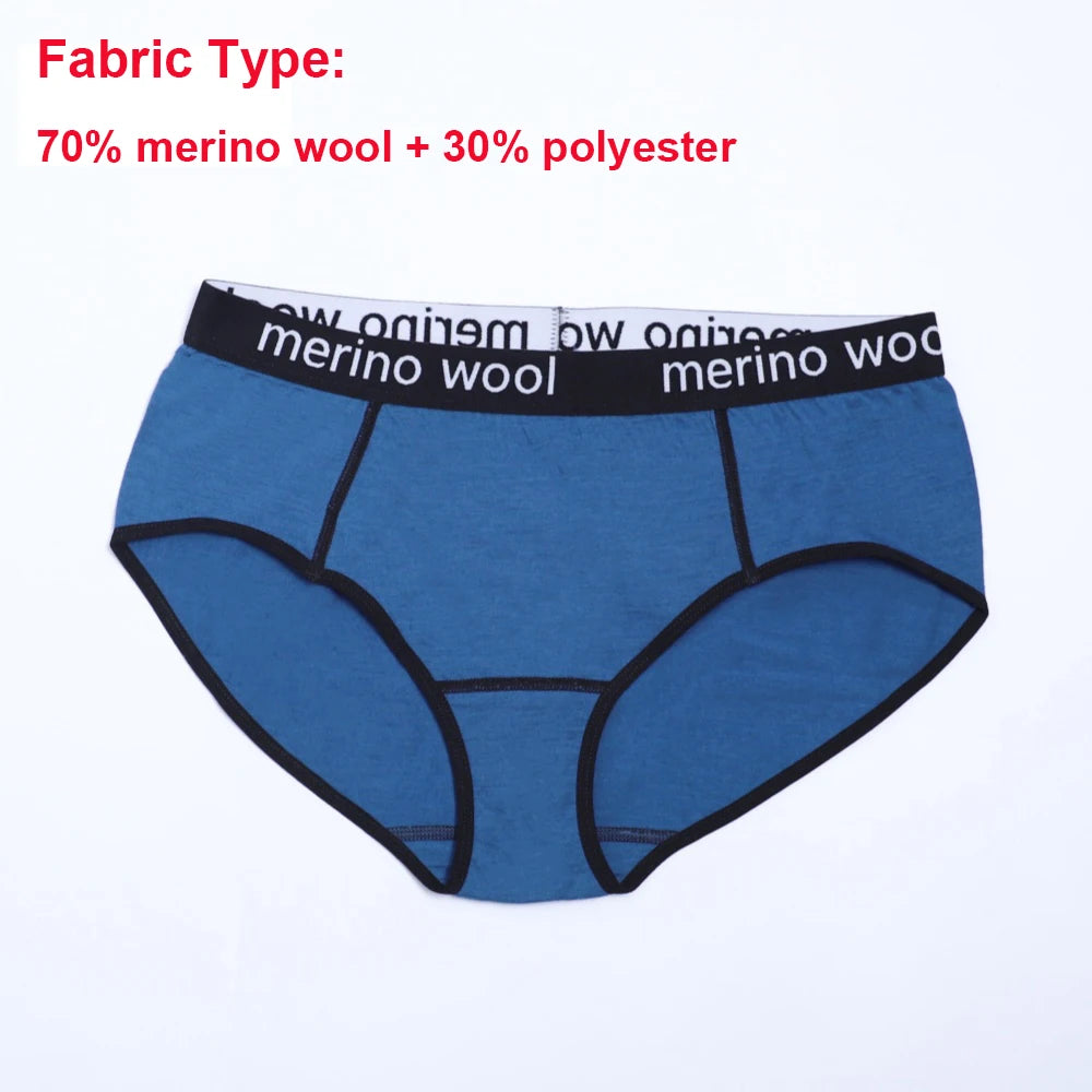 Women's Merino Wool Underwear Bikini Brief 100% Merino Wool Ultralight 180G Sports Panties Soft Wicking Breathable Anti-Odor