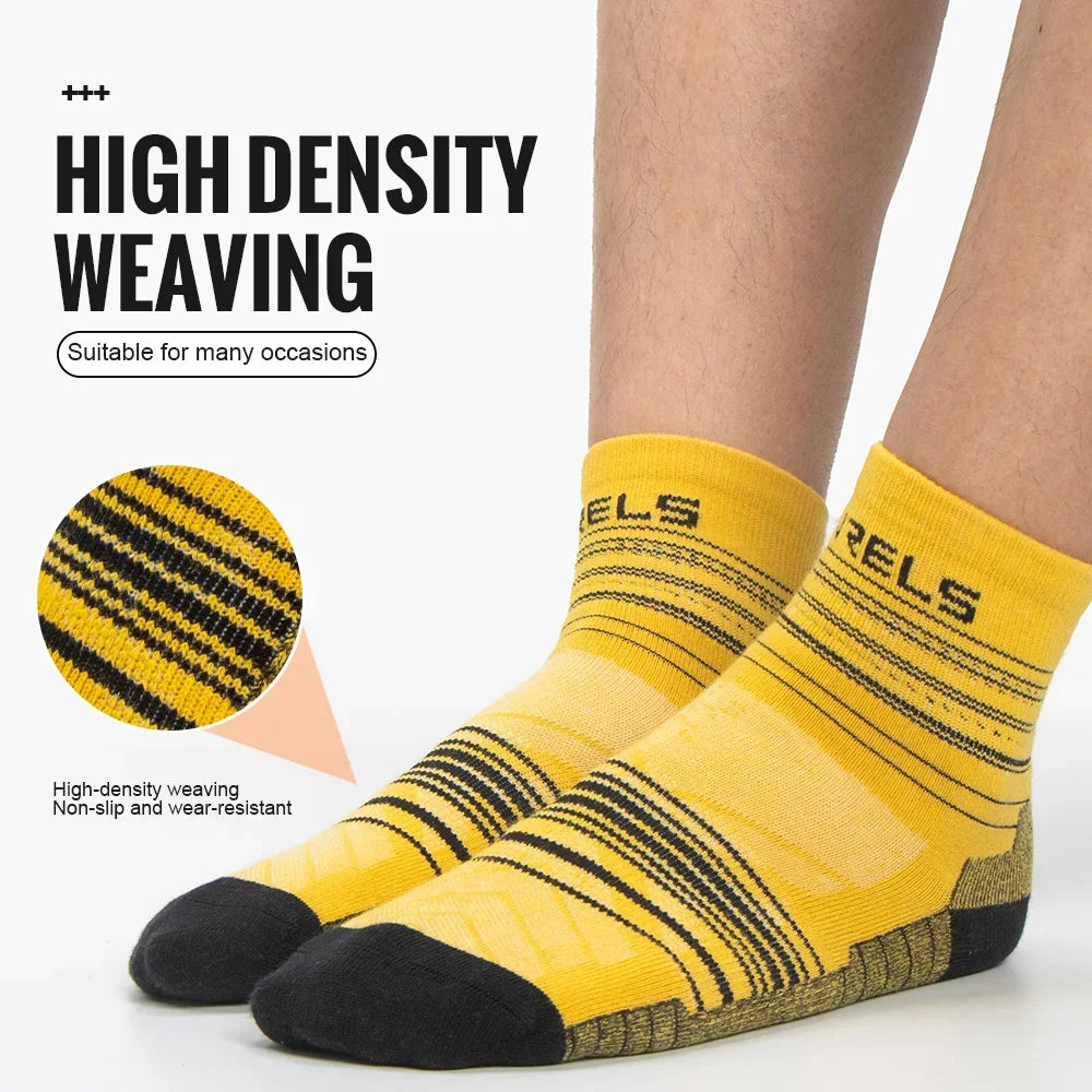 3 Pairs Merino Wool Running Socks Low Cut Sock Compression Support Thick Cushion Wool Socks for Cycling Hiking Moisture Wicking
