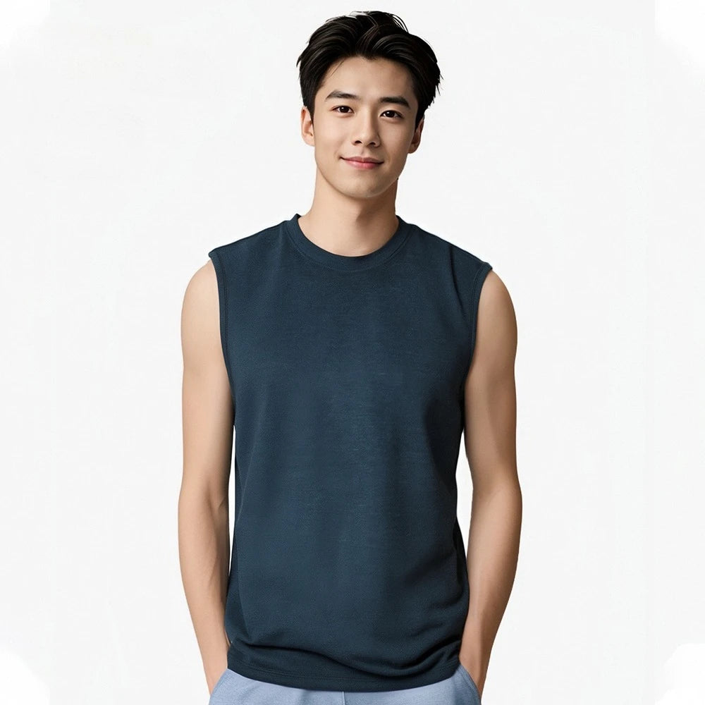 Merino Wool Tank Top Men Active Merino Wool Undershirt Moisture Wicking Breathable Anti-Odor Lightweight Base Layer Tops