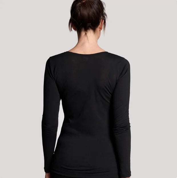 Women's 100% Merino Wool Long Sleeve Base Layer Undershirt Ultra Soft Wool Thermal Underwear Shirts Breathable Anti-Odour 150G