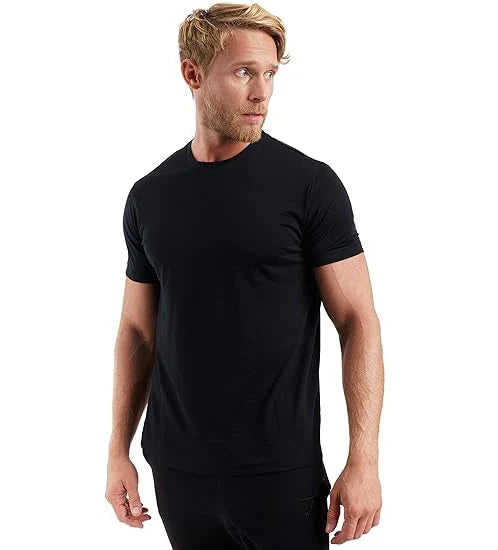 Merino Wool T Shirt Men 100% Merino Undershirt Middleweight Base Layer Shirts Wicking Breathable Quick Dry Anti-Odor No-itch