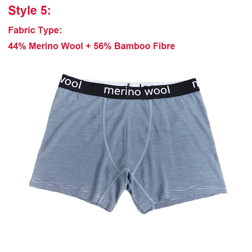 Mens Merino Wool Underwear Boxer Briefs 87% Merino Wool Boxers Soft Breathable Moisture Wicking Sports Fitness Boxershorts