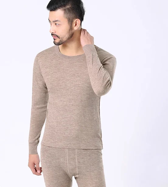100% Merino Wool Base Layer Set Mens 230G Midweight Merino Wool Thermal Underwear Set Top and Bottom Men Long John Tops Pants