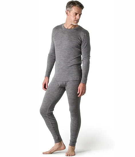 100% Merino Wool Base Layer Set Men 150G Winter Merino Wool Thermal Underwear Sets Lightweight Long Sleeve Top Bottom Pants