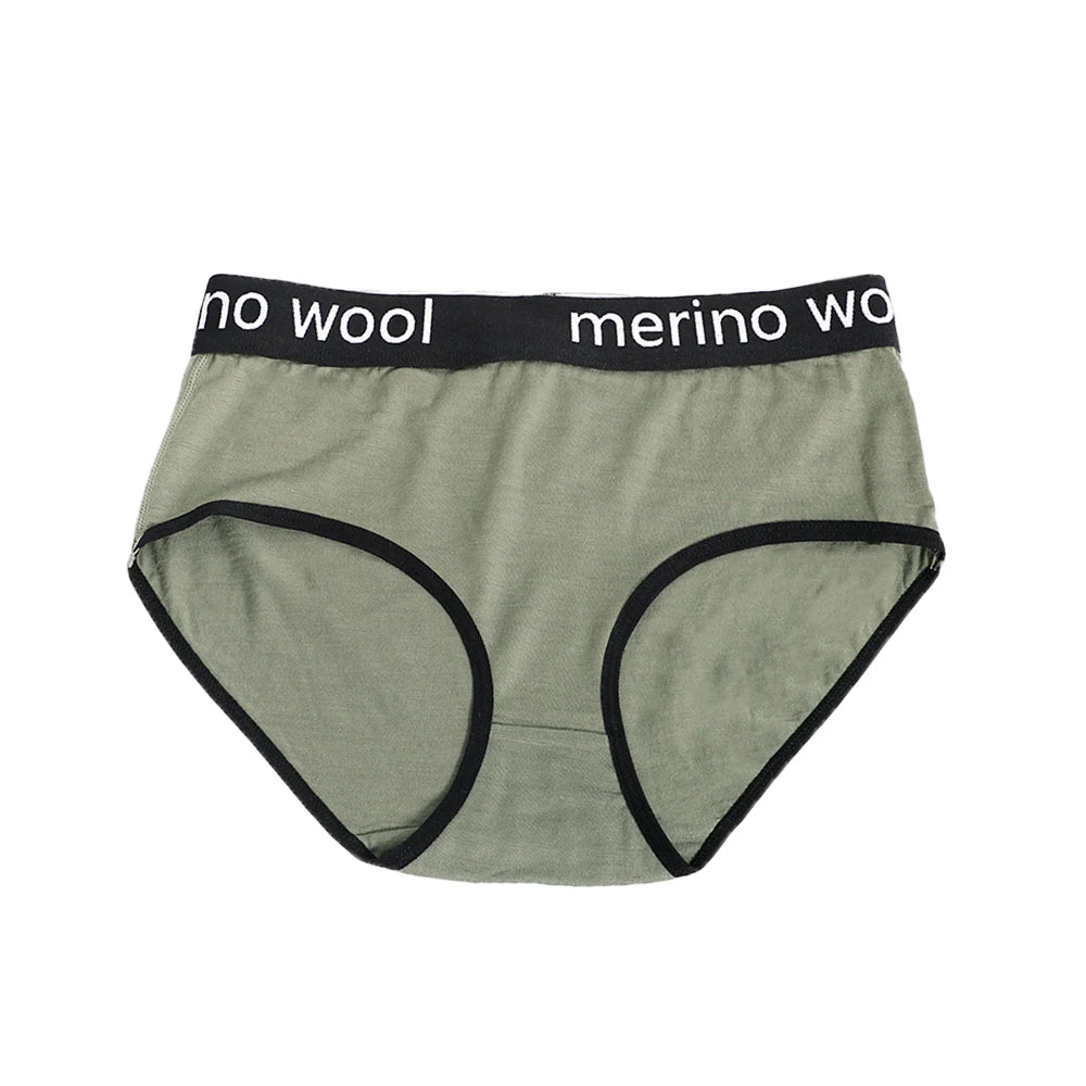 Women's Merino Wool Underwear Bikini Brief 100% Merino Wool Ultralight 180G Sports Panties Soft Wicking Breathable Anti-Odor