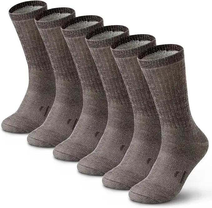Mens 90% Merino Wool Hiking Cushion Socks Thermal Warm Crew Winter Boot Socks for Skiing Hiking Moisture Wicking