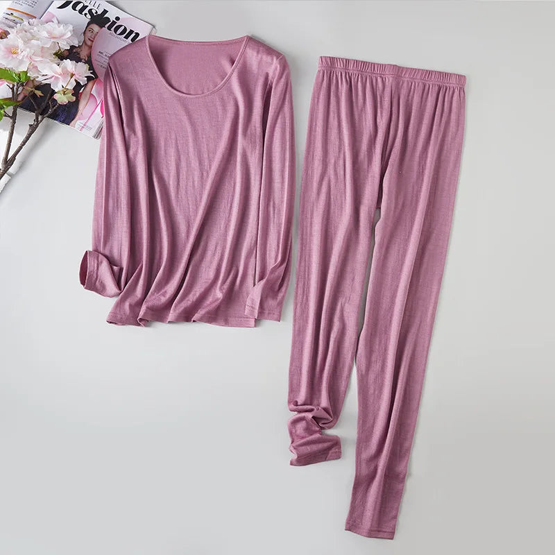 Women's Merino Wool Base Layer Set Top and Bottom Set 100% Wool Thermal Underwear for Womens Tights Long Sleeve 150G